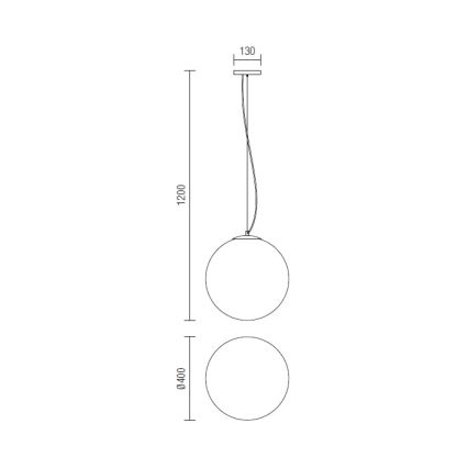 Redo 01-1066 - Lestenec na vrvici OLA 2xE27/42W/230V pr. 40 cm