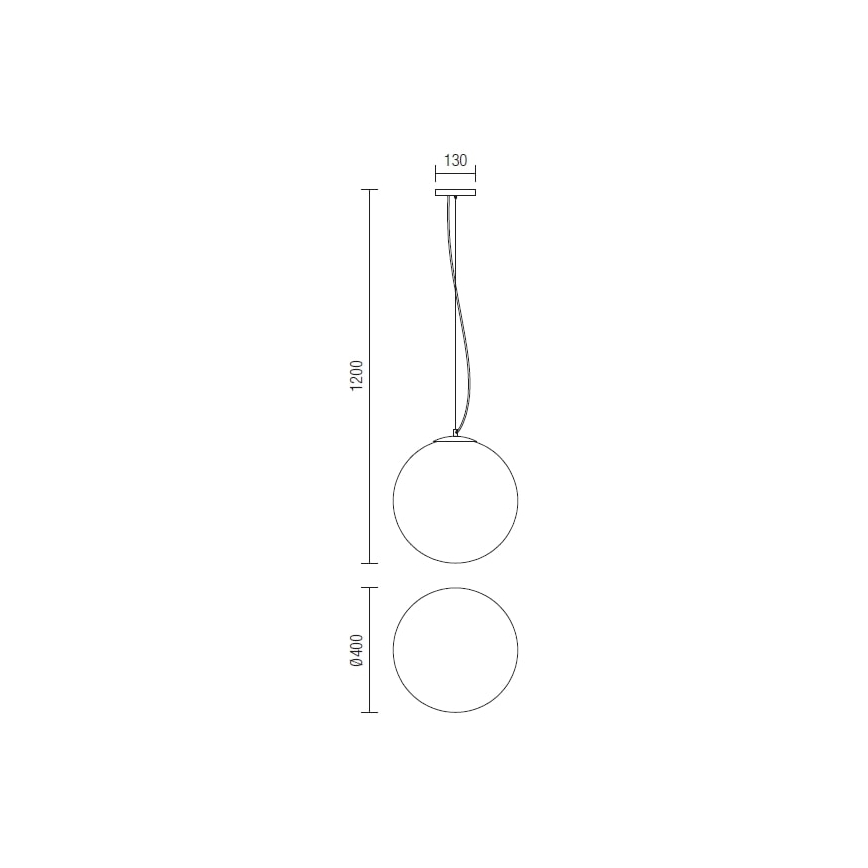 Redo 01-1066 - Lestenec na vrvici OLA 2xE27/42W/230V pr. 40 cm