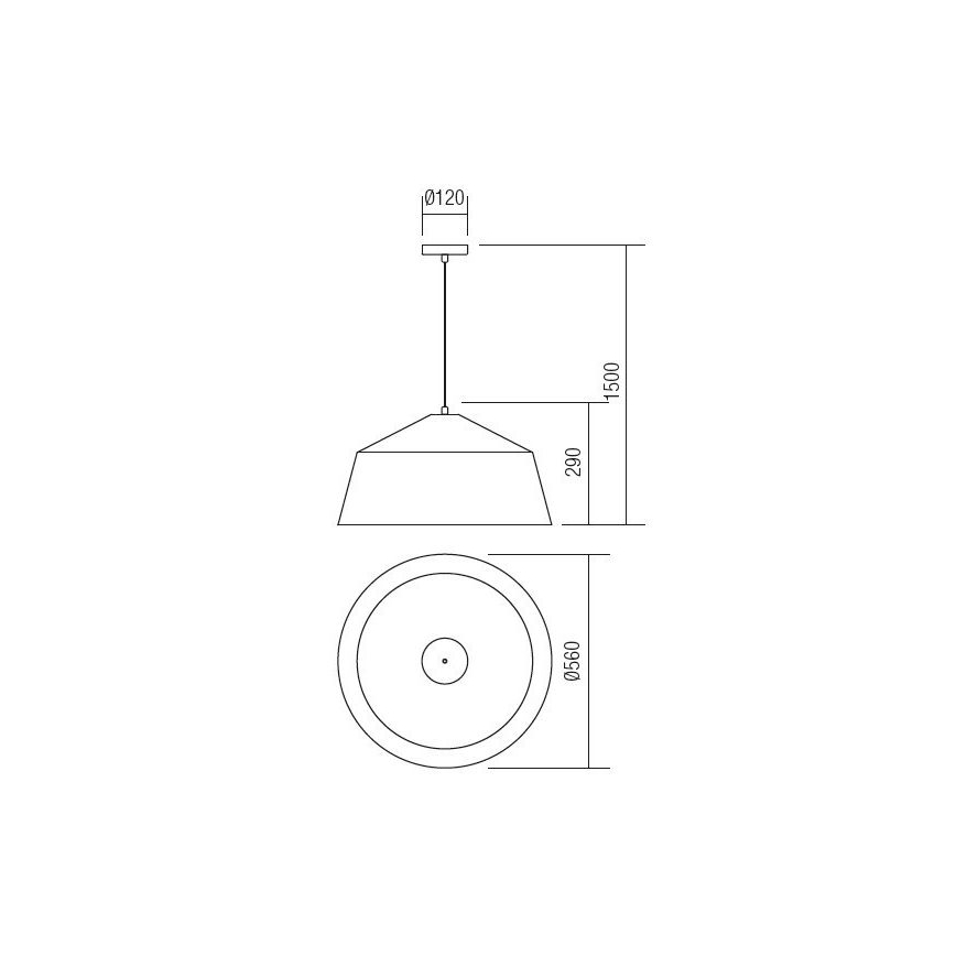 Redo 01-1102 - Lestenec na vrvici AYLA 1xE27/42W/230V pr. 56 cm zlata