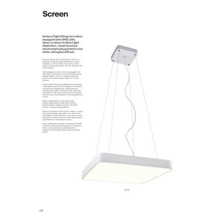 Redo 01-1124 - LED Lestenec na vrvici SCREEN LED/48W/230V 3000K