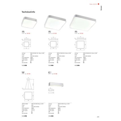 Redo 01-1124 - LED Lestenec na vrvici SCREEN LED/48W/230V 3000K