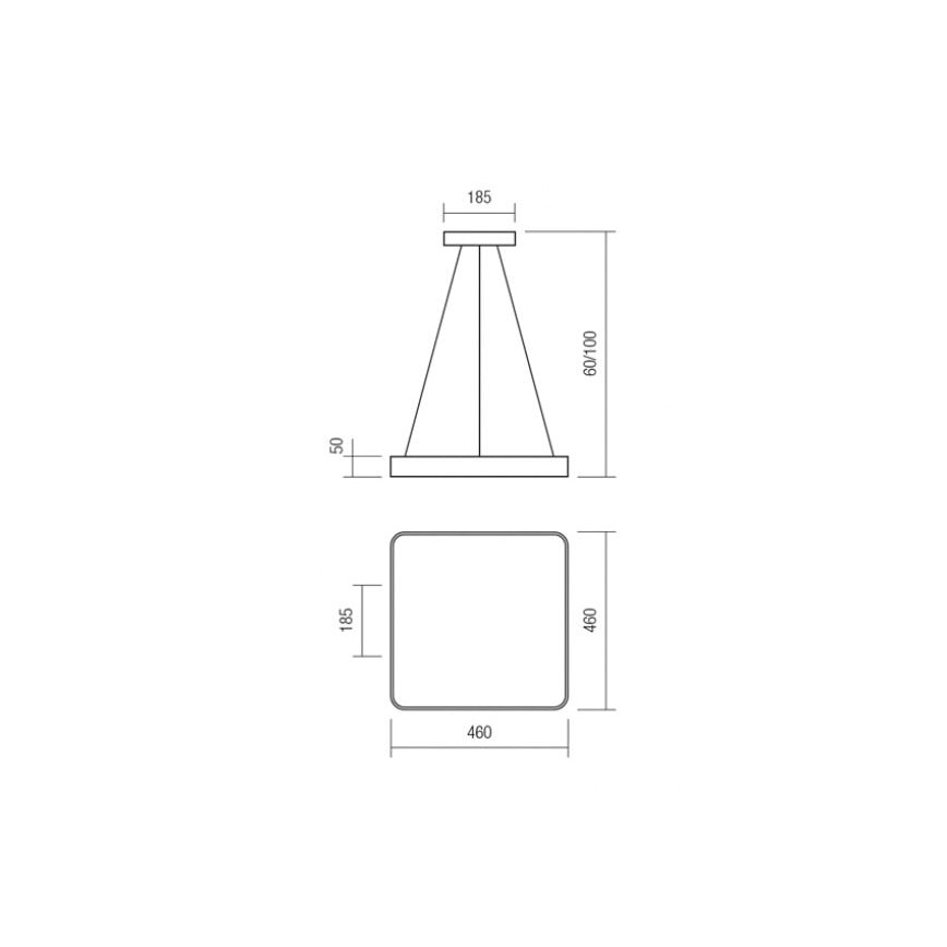 Redo 01-1124 - LED Lestenec na vrvici SCREEN LED/48W/230V 3000K