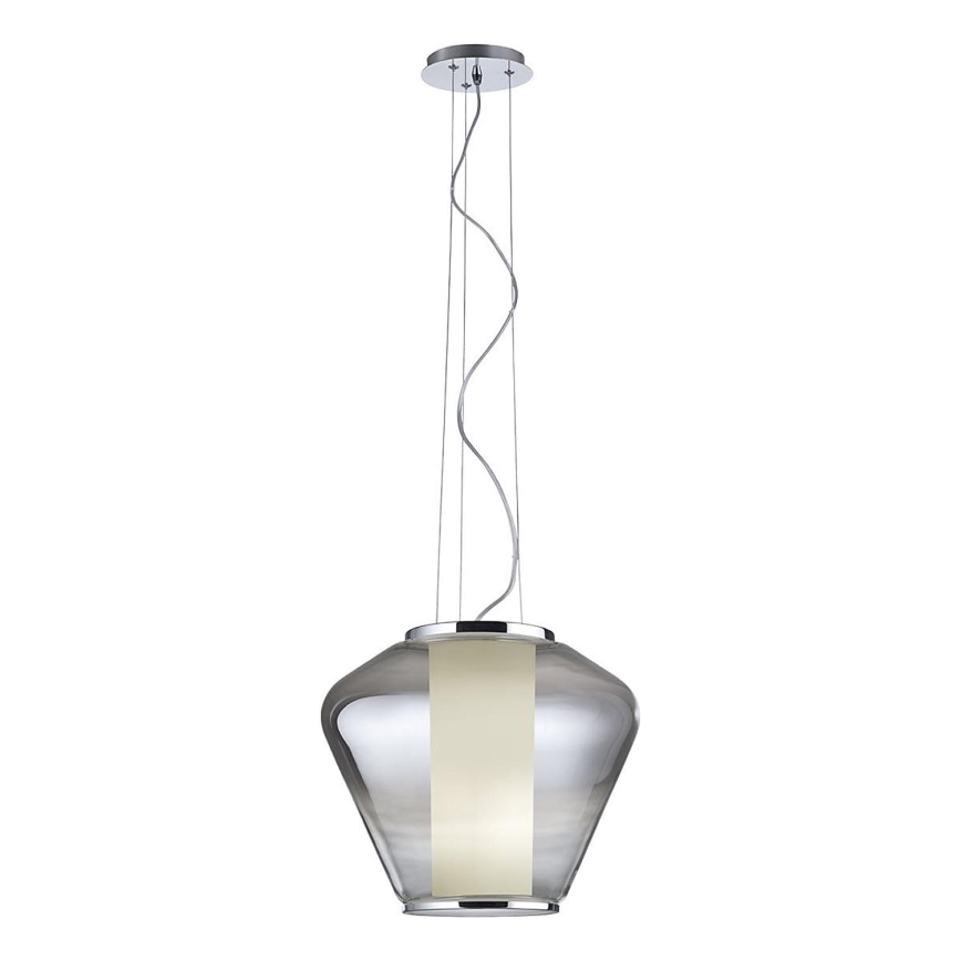 Redo 01-1139 - Viseča svetilka na kablu FUSION 1xE27/42W/230V, premer 30 cm, sijajni krom / dimljeno steklo