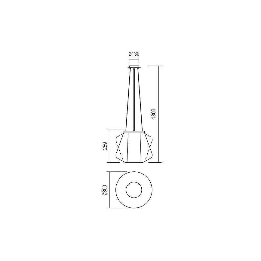 Redo 01-1139 - Viseča svetilka na kablu FUSION 1xE27/42W/230V, premer 30 cm, sijajni krom / dimljeno steklo
