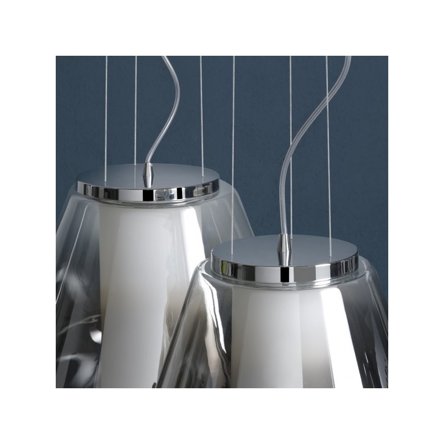 Redo 01-1140 - Lestenec na vrvici FUSION 1xE27/42W/230V pr. 38 cm siva