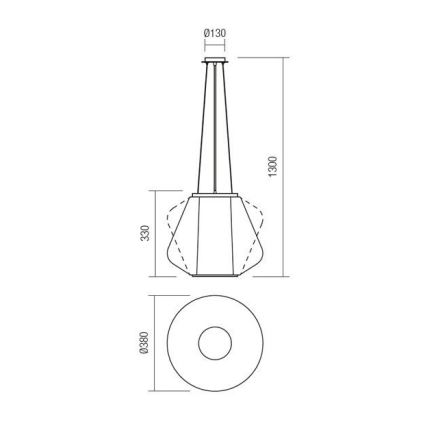 Redo 01-1140 - Lestenec na vrvici FUSION 1xE27/42W/230V pr. 38 cm siva