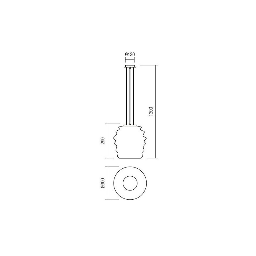 Redo 01-1141 - Viseči lestenec na jeklenem kablu MAGMA 1xE27/42W/230V, premer 38 cm, sijajni krom/bela
