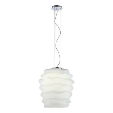 Redo 01-1142 - Lestenec na kablu MAGMA 1xE27/42W/230V, premer 38 cm, sijajni krom/bela