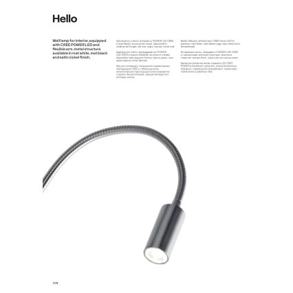Redo 01-1194 - LED Fleksibilna mala svetilka HELLO LED/3W/230V črna
