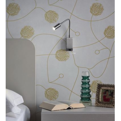 Redo 01-1195 - LED Fleksibilna mala svetilka HELLO LED/3W/230V mat krom