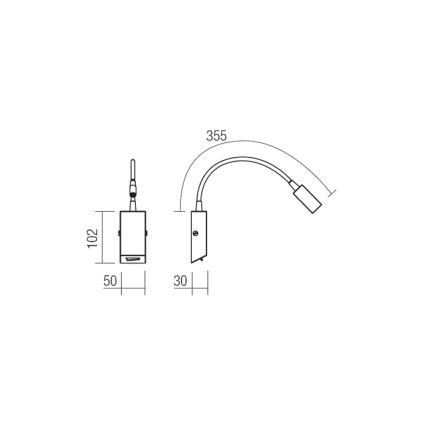 Redo 01-1195 - LED Fleksibilna mala svetilka HELLO LED/3W/230V mat krom