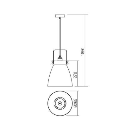 Redo 01-1275 - Lestenec na vrvici ARNE 1xE27/42W/230V siv