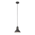 Redo 01-1279 - Lestenec na kablu PEEP 1xE27/42W/230V premer 16,5 cm črna