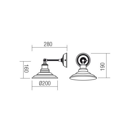 Redo 01-1289 - Stenska svetilka SPINNER 1xE27/42W/230V