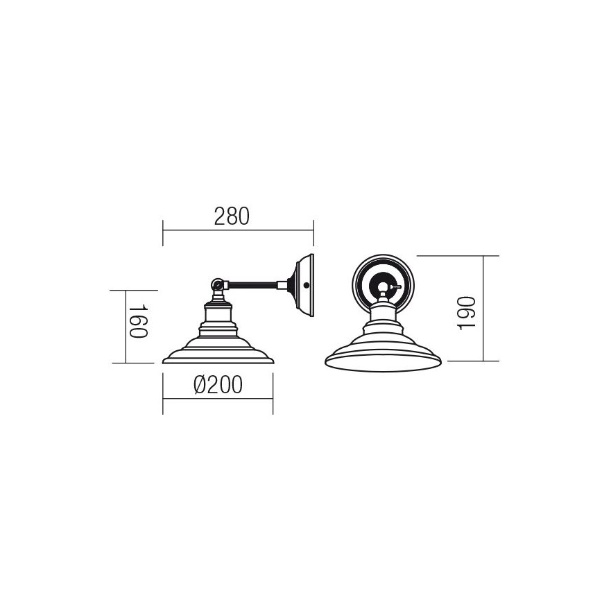 Redo 01-1289 - Stenska svetilka SPINNER 1xE27/42W/230V