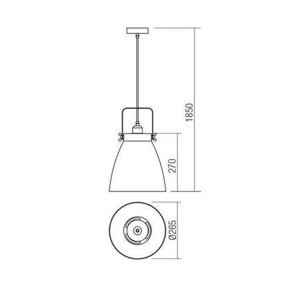 Redo 01-1311 - Lestenec na vrvici ARNE 1xE27/42W/230V bela
