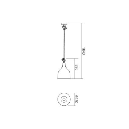 Redo 01-1399 - Lestenec na vrvici KASHI 1xE27/42W/230V