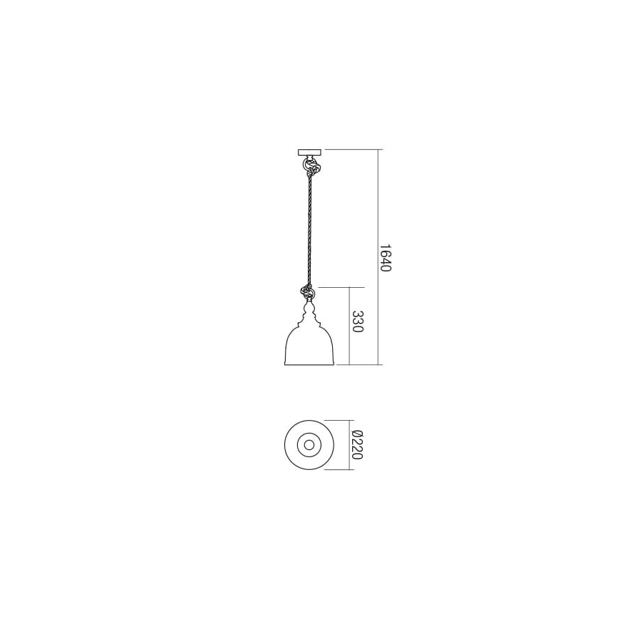 Redo 01-1399 - Lestenec na vrvici KASHI 1xE27/42W/230V