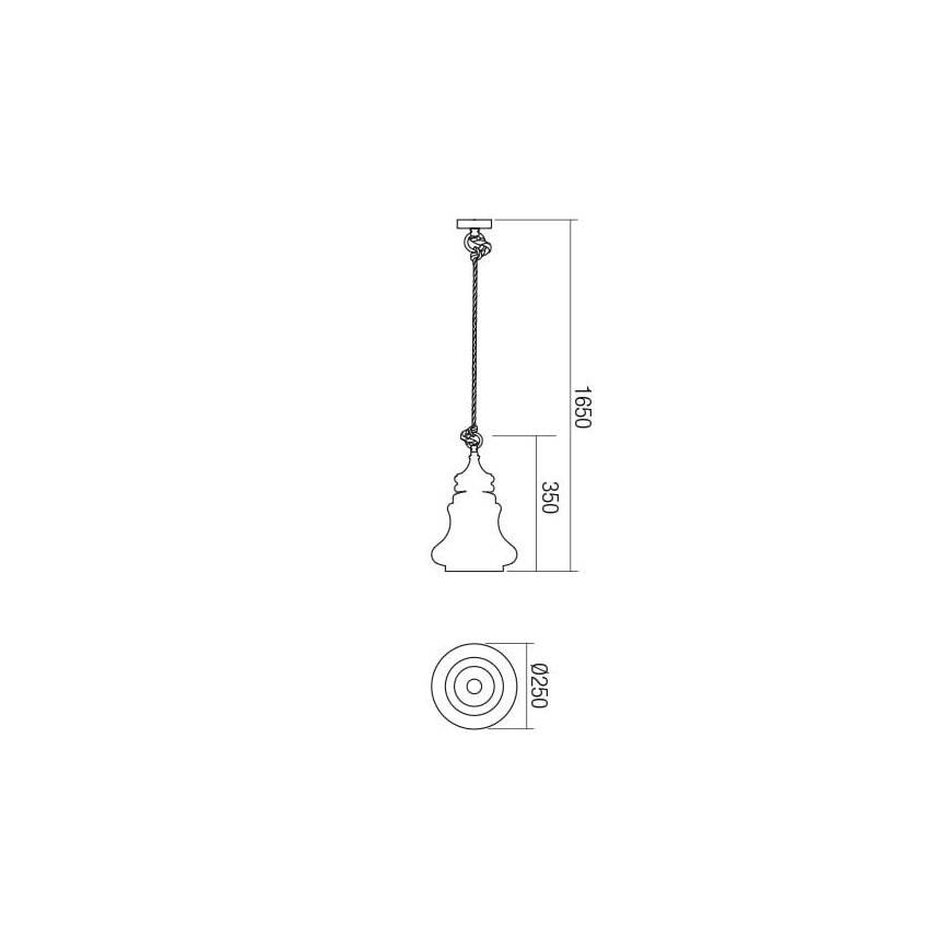 Redo 01-1401 - Lestenec na vrvici KASHI 1xE27/42W/230V