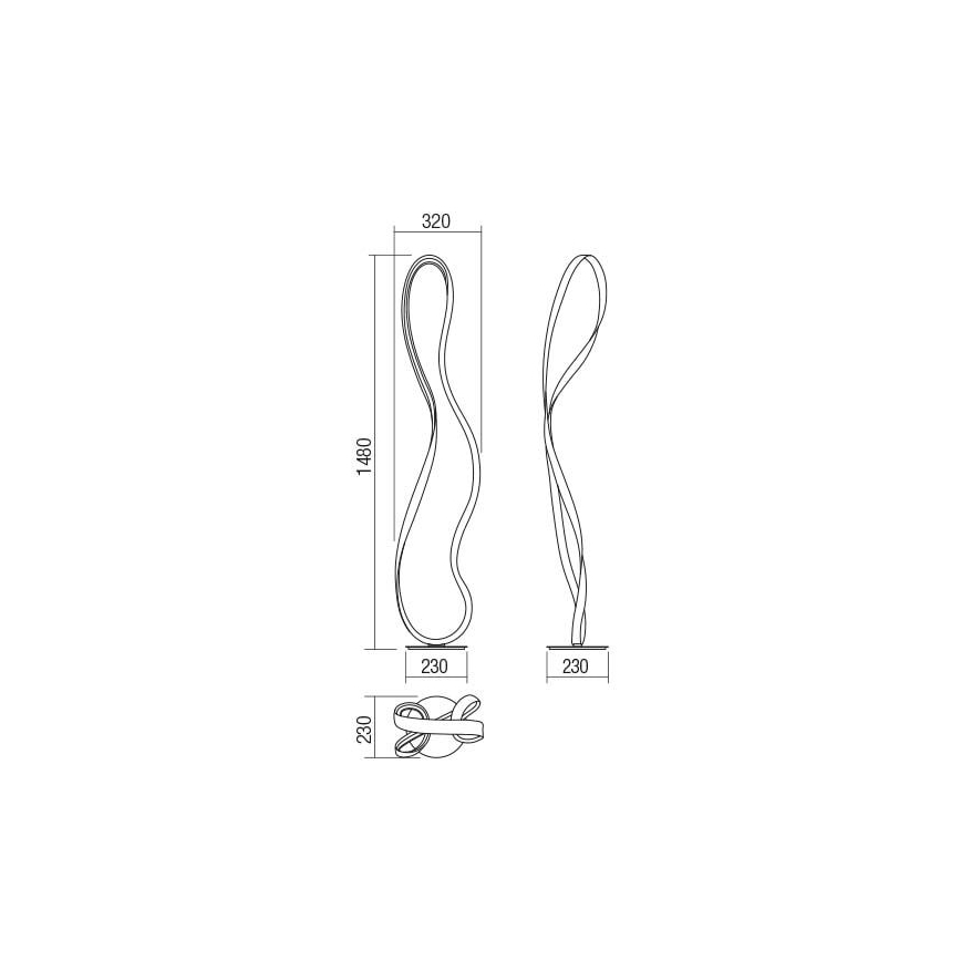 Redo 01-1417 - LED Zatemnitvena stoječa svetilka NUBO 1xLED/35W/230V bela