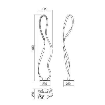 Redo 01-1417 - zatemnjiva LED stoječa svetilka NUBO LED/35W/230V bela