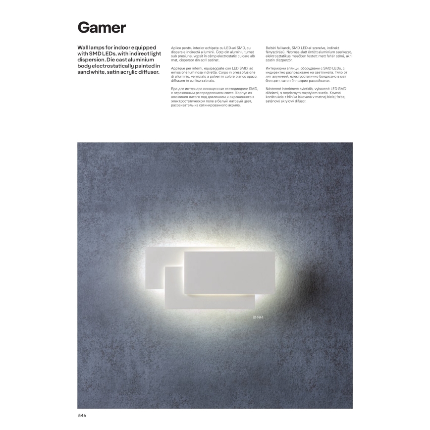 Redo 01-1444 - LED stenska svetilka GAMER LED/12W/230V