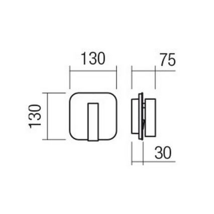 Redo 01-1492 - LED stensko svetilo QUDA LED/6W/230V + LED/3W CRI 90 črna