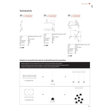 Redo 01-1496 - LED viseči lestenec LOLLI na kablu LED/6W/230V, premer 14 cm, črna