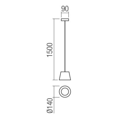 Redo 01-1496 - LED viseči lestenec LOLLI na kablu LED/6W/230V, premer 14 cm, črna