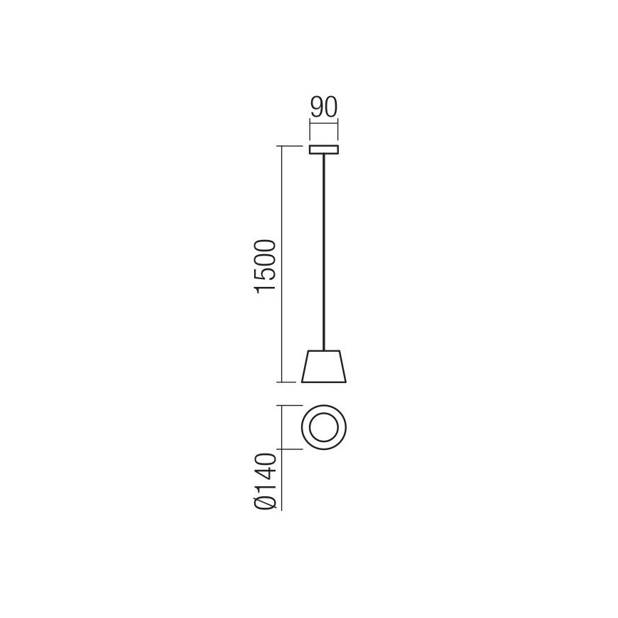 Redo 01-1496 - LED viseči lestenec LOLLI na kablu LED/6W/230V, premer 14 cm, črna