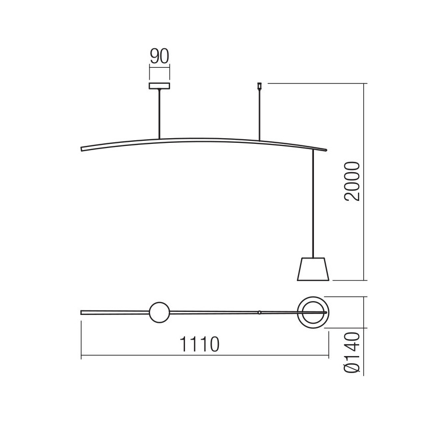 Redo 01-1497 - LED Lestenec na vrvici LOLLI LED/6W/230V bela