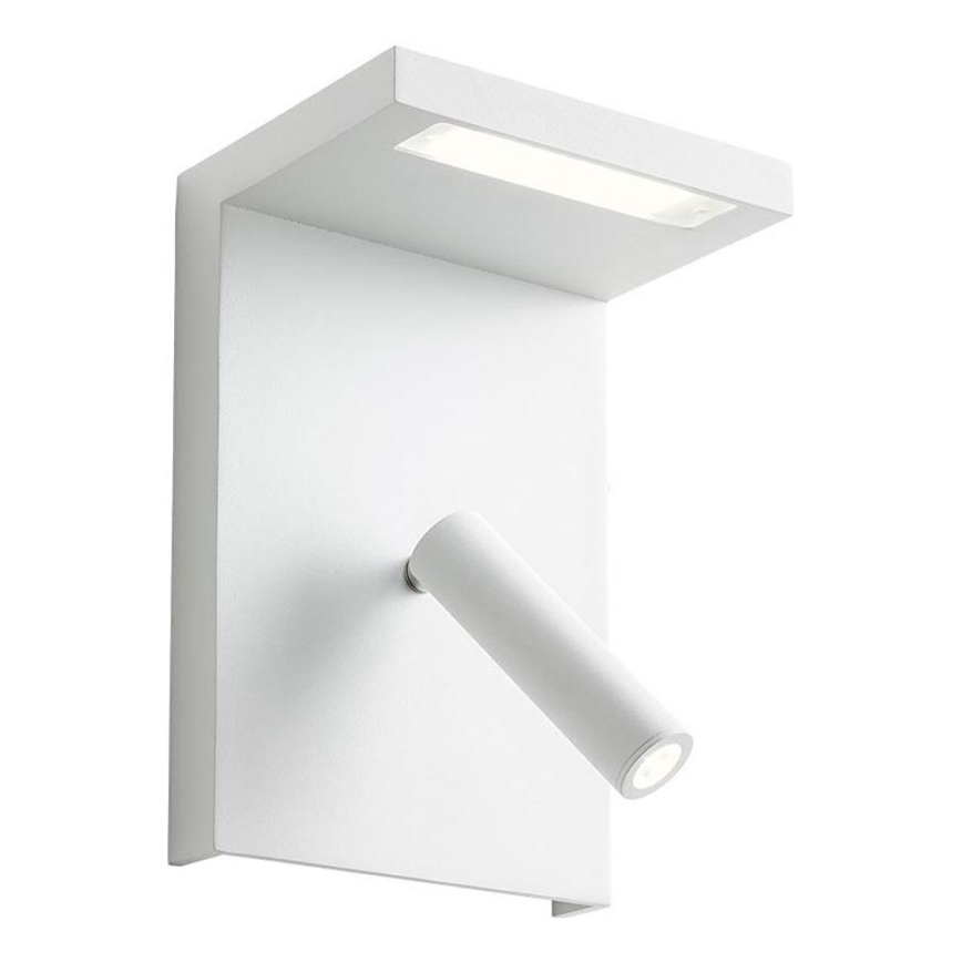 Redo 01-1499 - LED Stenski reflektor AGOS LED/6W/230V + LED/3,2W USB bela