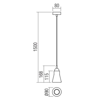 Redo 01-1518 - Lestenec na vrvici UPPER 1xGU10/28W/230V medenina/bež