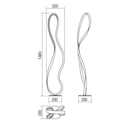 Redo 01-1532 - LED Zatemnitvena talna svetilka NUBO LED/34,5W/230V bela