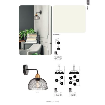 Redo 01-1573 - Viseči lestenec TAMIS na jekleni vrvici 3xE27/42W/230V, premer 59 cm, črn