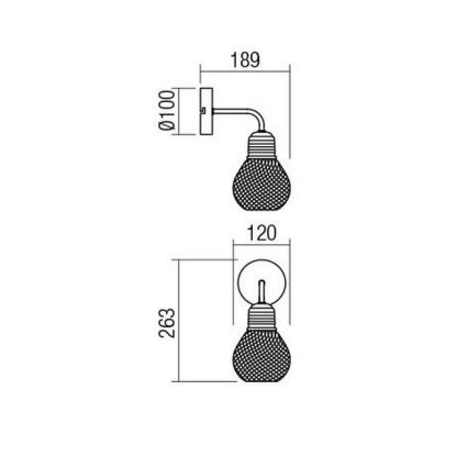 Redo 01-1575 - Stenska svetilka EDISON 1xE27/42W/230V