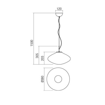 Redo 01-1619 - Lestenec na vrvici ABSOLUTE 1xE27/42W/230V siva