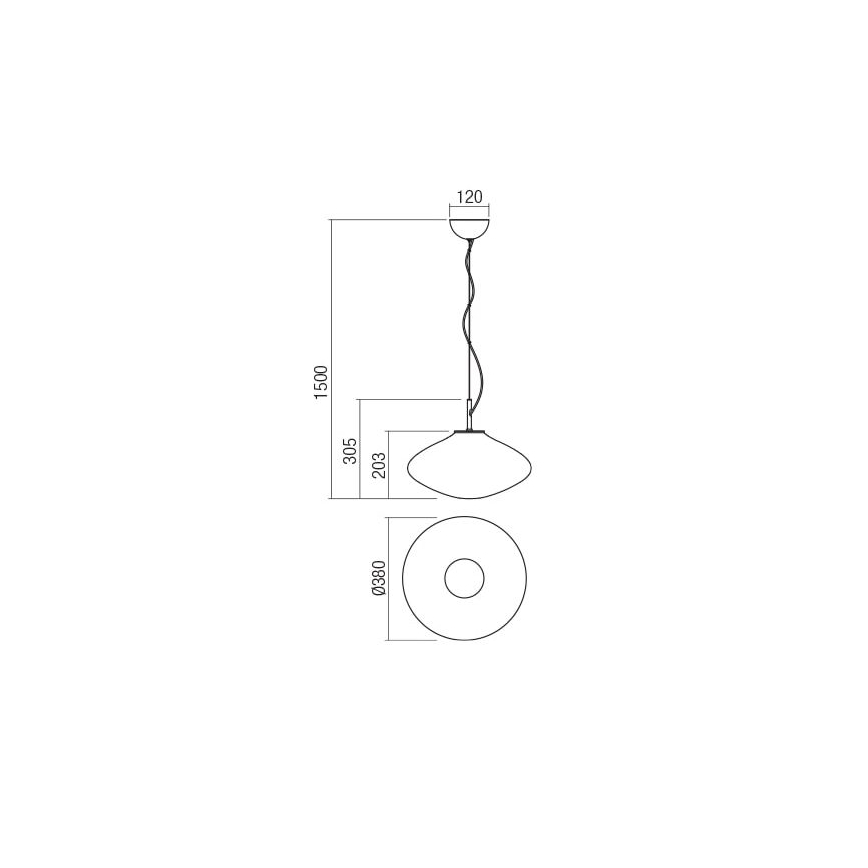 Redo 01-1620 - Lestenec na vrvici ABSOLUTE 1xE27/42W/230V baker