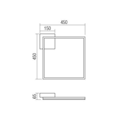 Redo 01-1638 - Stropna LED svetilka z zatemnitvijo KLEE LED/30W/230V 45x45 cm bela