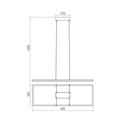 Redo 01-1645 - LED Lestenec na vrvici KLEE 1xLED/48W/230V