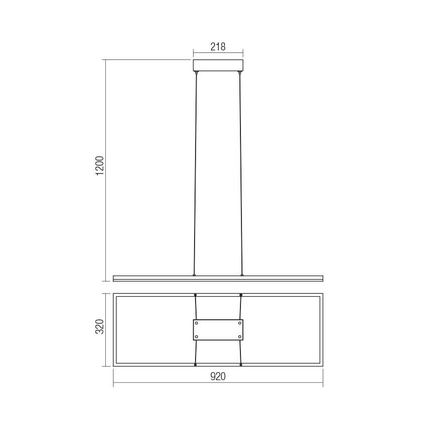 Redo 01-1645 - LED Lestenec na vrvici KLEE 1xLED/48W/230V