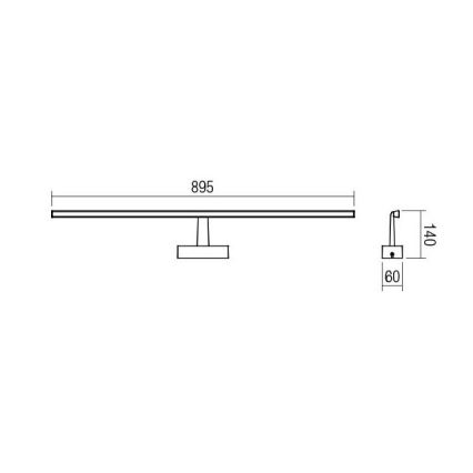 Redo 01-1675 - LED Kopalniška luč za osvetlitev ogledala NEPTUNE LED/18W/230V IP44