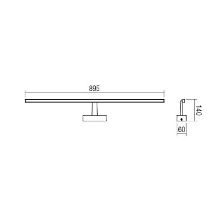 Redo 01-1676 - LED Kopalniška luč za osvetlitev ogledala NEPTUNE LED/18W/230V IP44