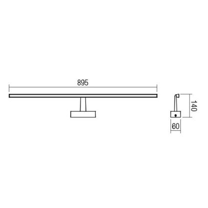 Redo 01-1678 - LED Kopalniška luč za osvetlitev ogledala NEPTUNE 1xLED/18W/230V IP44