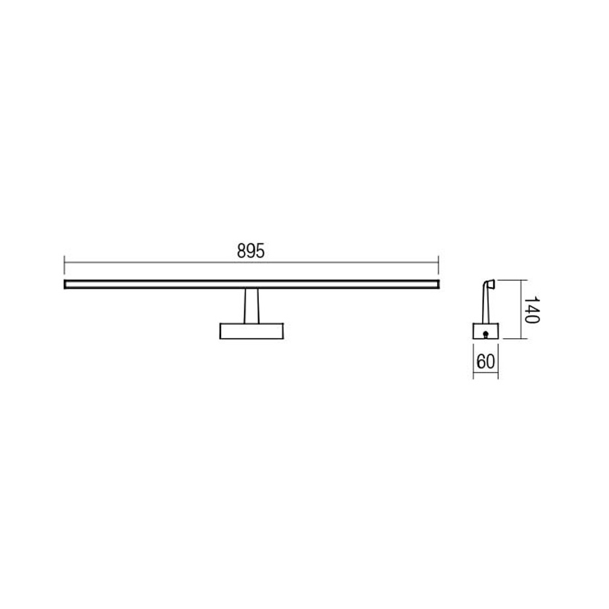 Redo 01-1678 - LED Kopalniška luč za osvetlitev ogledala NEPTUNE 1xLED/18W/230V IP44