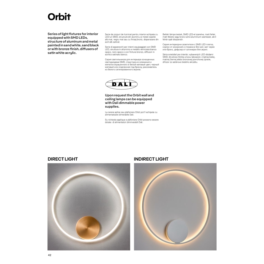 Redo 01-1701 - LED Stenska svetilka ORBIT LED/28W/230V