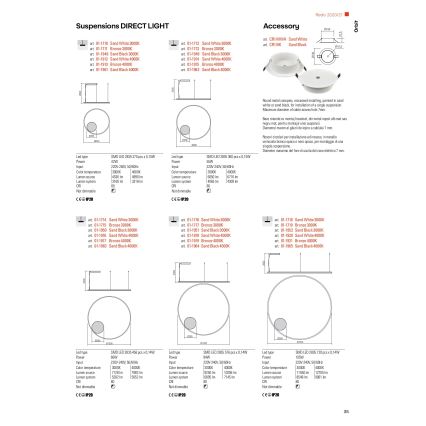 Redo 01-1712 - LED Lestenec na vrvici ORBIT LED/55W/230V