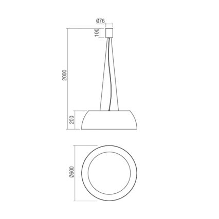 Redo 01-1732 - LED Lestenec na vrvici BLAIR LED/55W/230V 3000K bela