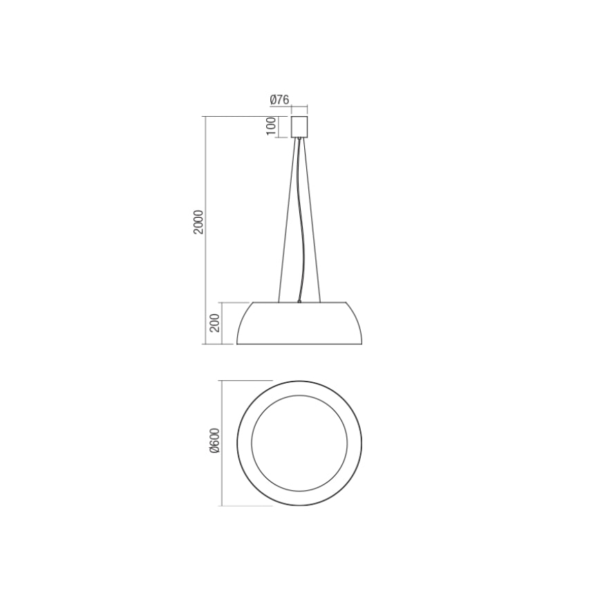 Redo 01-1732 - LED Lestenec na vrvici BLAIR LED/55W/230V 3000K bela