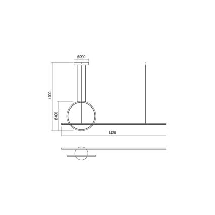 Redo 01-1734 - LED Zatemnitveni lestenec na vrvici GIOTTO LED/46W/230V bela